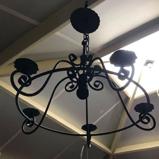 smeedijzeren kroon kaarsen plafond smeedijzer, Huis en Inrichting, Ophalen, Overige materialen, Gebruikt, 50 tot 75 cm