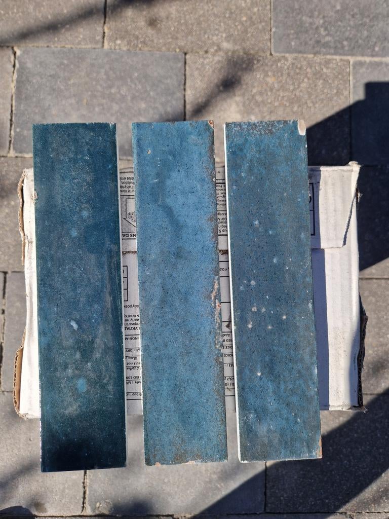 Gres Porcellanato tegels 6x24 cm - Blauw/Groen, Ophalen, Nieuw, Minder dan 20 cm, 20 tot 40 cm