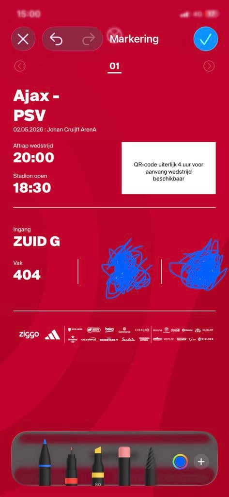 AJAX-P$V, Tickets en Kaartjes, Eén persoon, Februari