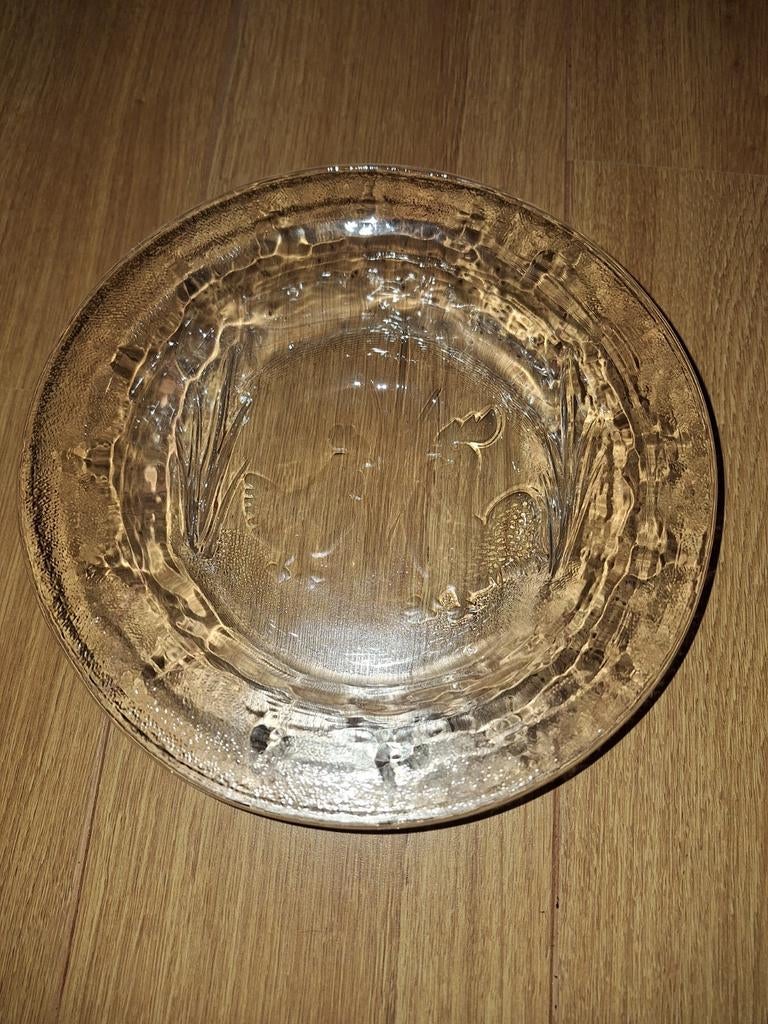 Glazen paasschaal met haan en kip, Ophalen of Verzenden