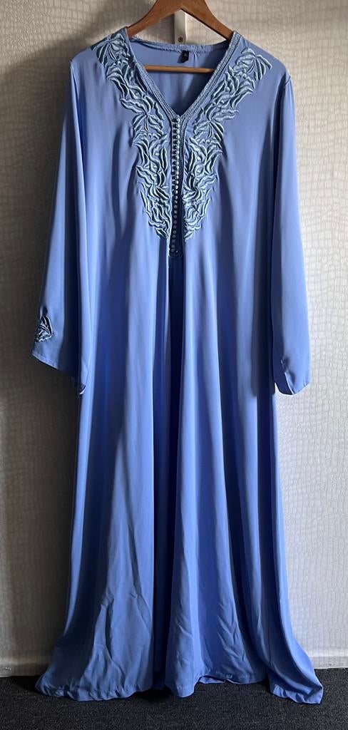 Lichtblauwe lange jurk, kandoura, caftan, kaftan, Overige typen, Maat 46/48 (XL) of groter, Nieuw, Verzenden