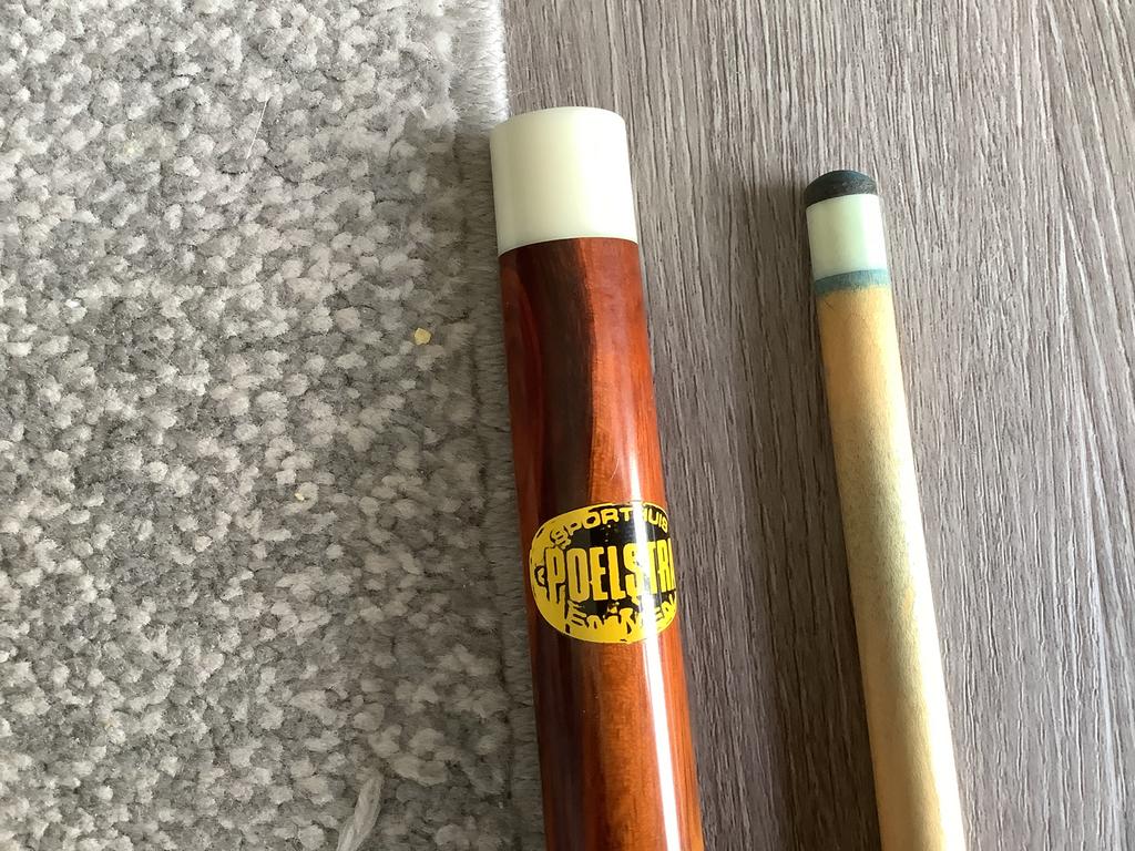 Biljartkeu 140 cm zie foto’s gewicht 475, Ophalen, Zo goed als nieuw, Keu of Ballen