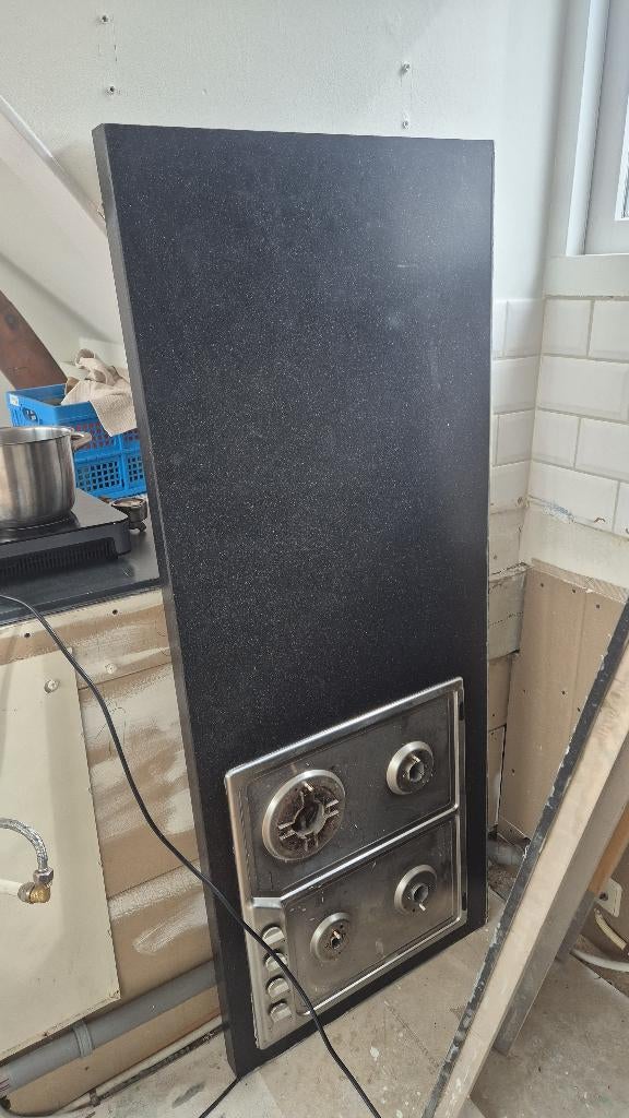 Aanrechtbladen van graniet, Ophalen, Gebruikt, Zwart, 150 tot 200 cm