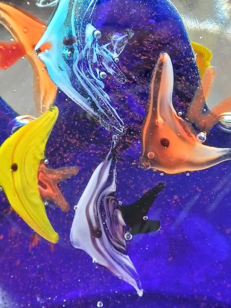 Murano stijl aquarium met vissen, 10x12cm, Ophalen of Verzenden