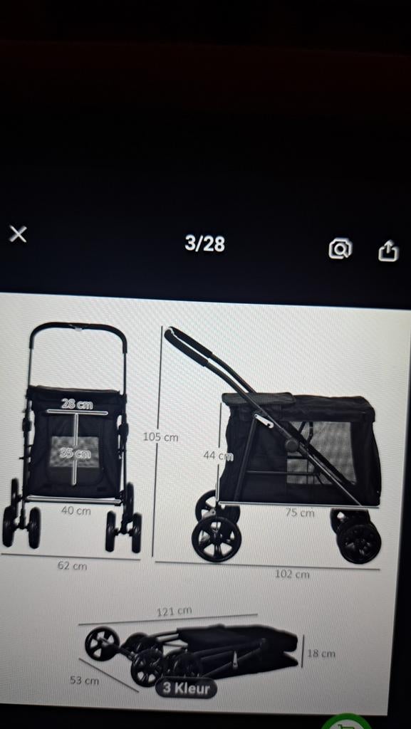 Te koop grote hondenbuggy, Ophalen