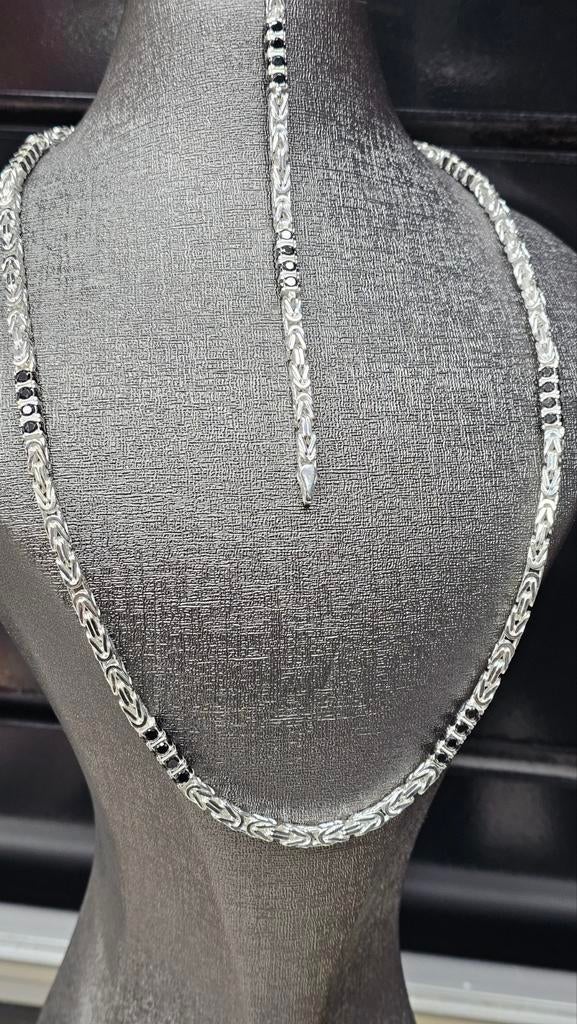 Prachtige Koningsketting set met onyx steen