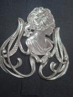Mooie grote Jugendstil broche van tin, Overige materialen, 4 tot 7 cm, Verzenden, Zo goed als nieuw