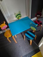 Kindertafeltje met 4 vrolijke dierenstoeltjes, Ophalen, Gebruikt, Tafel(s) en Stoel(en)