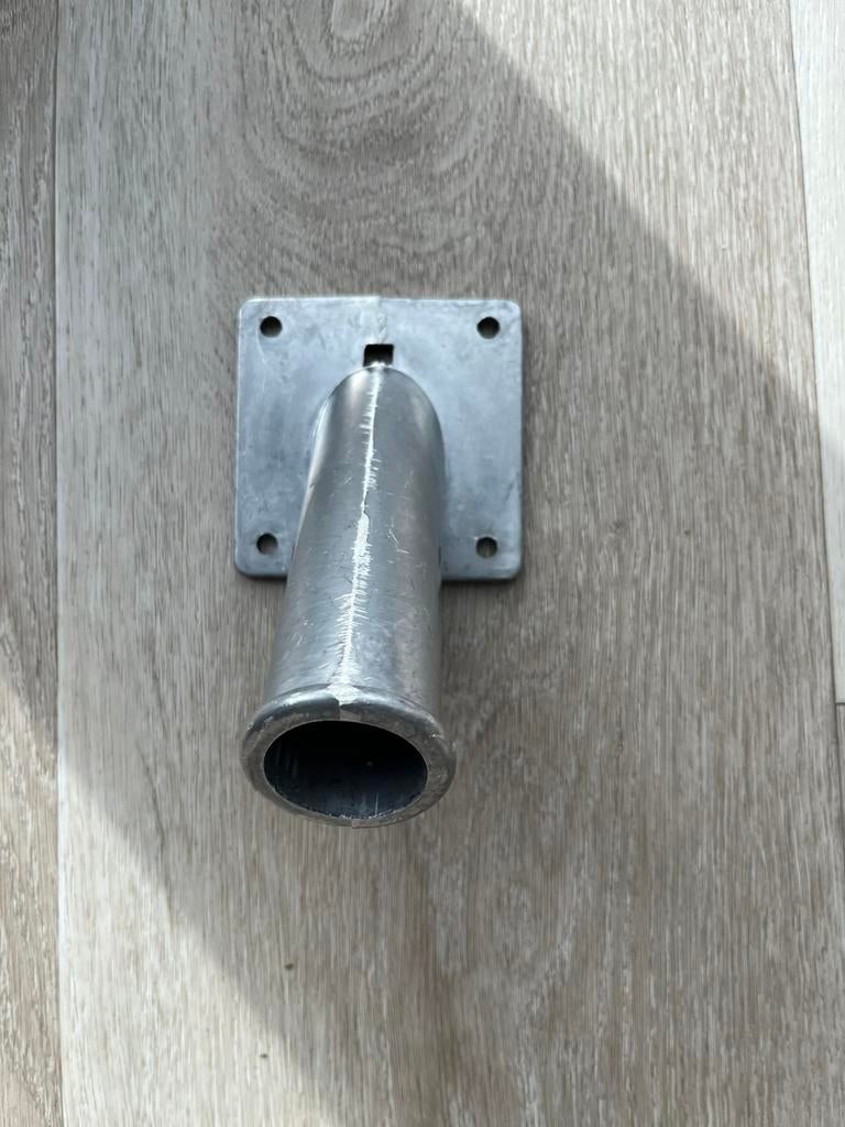 Vlaggenstokhouder,grijs,staal, Ophalen, Nieuw