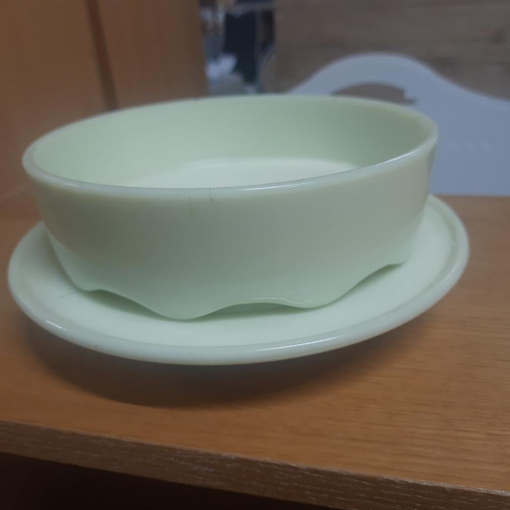 Vintage mintgroen glazen fruittest, Ophalen of Verzenden