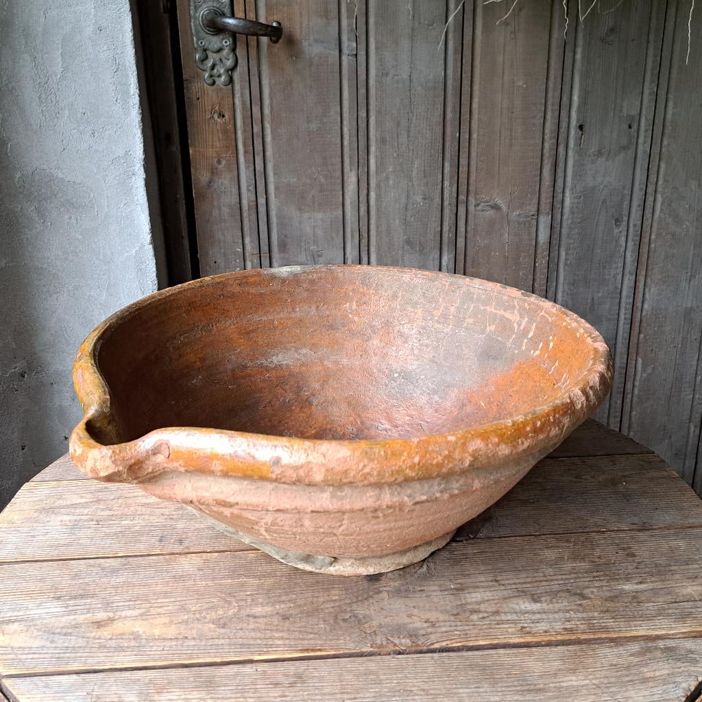 Oude Franse roomschaal gresschaal schaal kom + tuit *Etage3*, Ophalen, Gebruikt, ., .