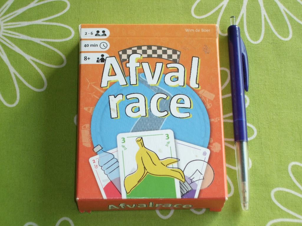 Afvalrace - een leerzaam kaartspel, Hobby en Vrije tijd, Gezelschapsspellen | Kaartspellen, Zo goed als nieuw, Een of twee spelers