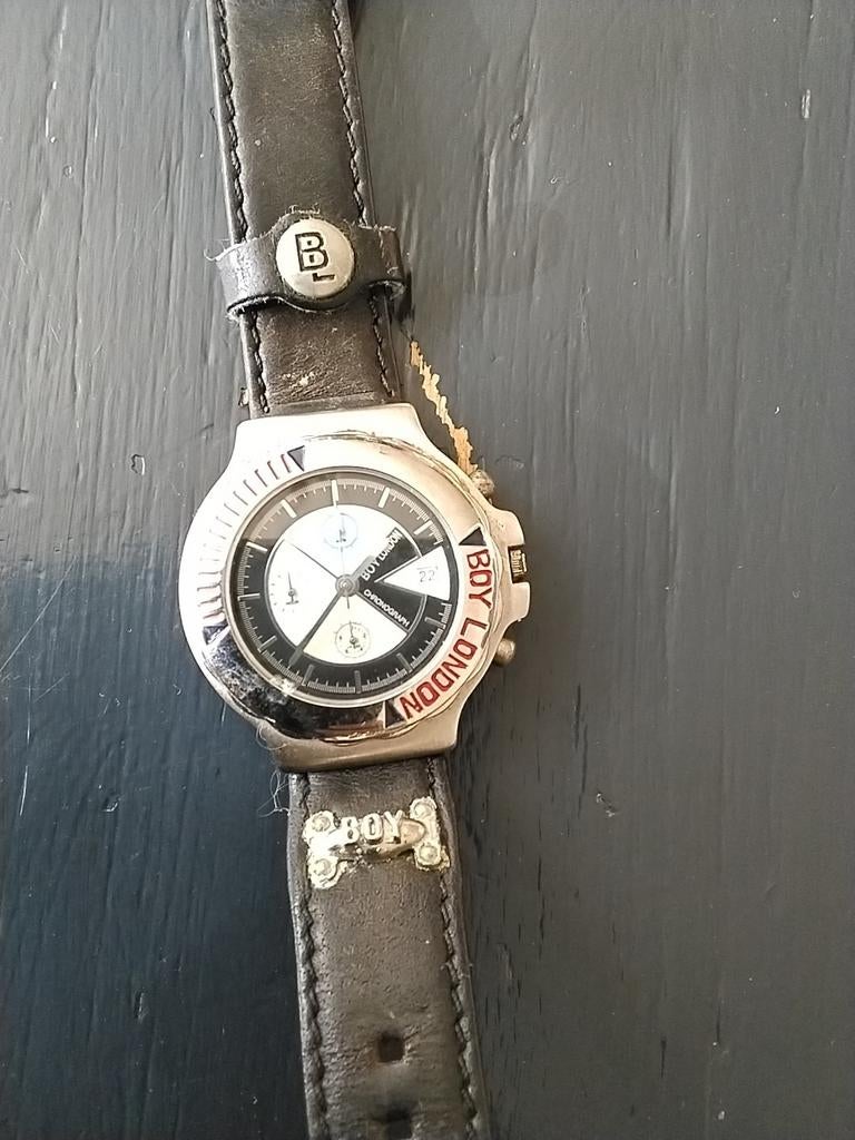 Boy London horloge met leren bandje, Sieraden, Tassen en Uiterlijk, Horloges | Heren, Ophalen of Verzenden