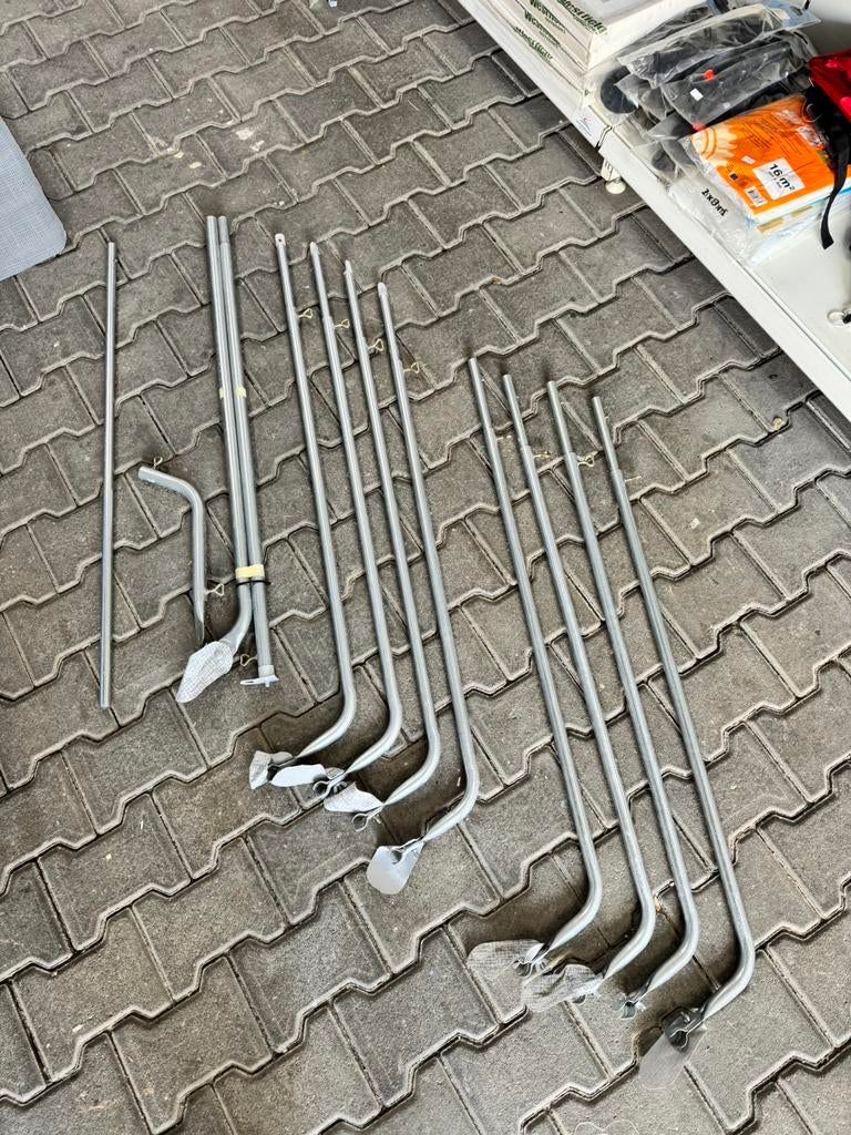 Nieuwe ISABELLA ZINOX GEBOGEN STOKKEN uitbouw/luifel etc., Ophalen, _, _, Zo goed als nieuw