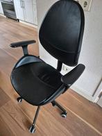 Ikea bureaustoel zwart leer, Ophalen, Gebruikt, Zwart, Bureaustoel