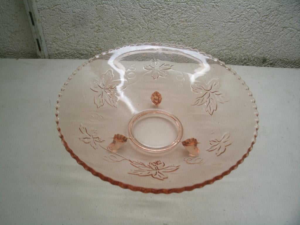 7c oude koekschaal rose 24x7, Antiek en Kunst, Antiek | Glas en Kristal, Ophalen of Verzenden