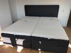 Jensen boxspring 210 x 220 elektrisch. Donkerblauw., Ophalen, Gebruikt, Blauw, Tweepersoons
