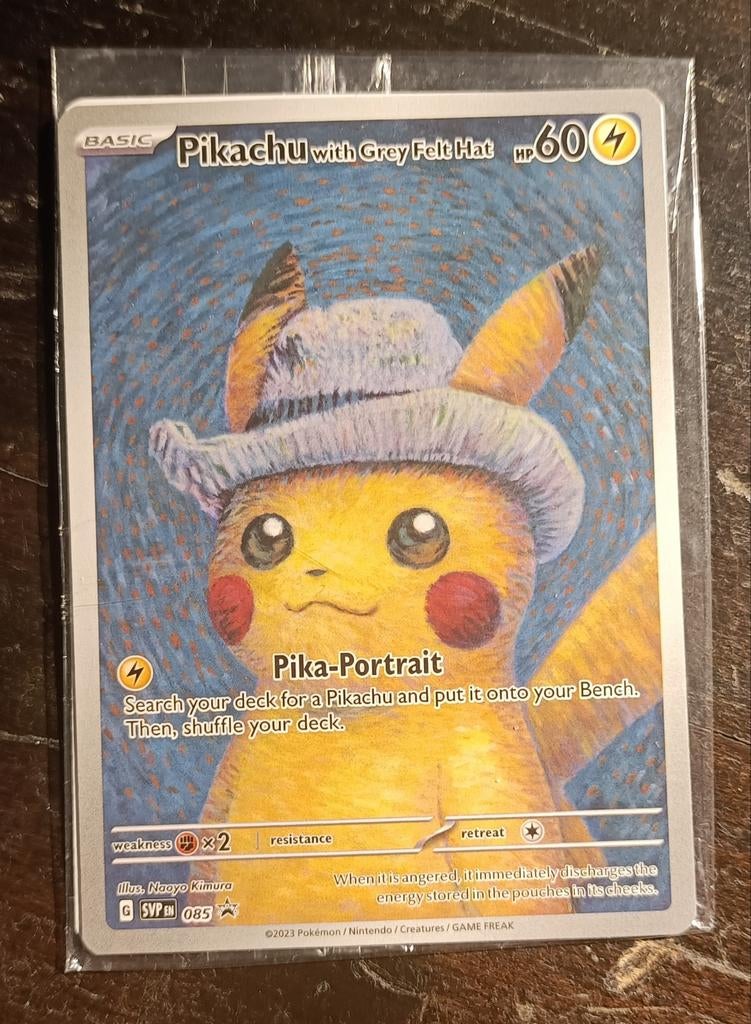 Pikachu felt hat (van Gogh), Ophalen of Verzenden, Nieuw, Losse kaart, Foil