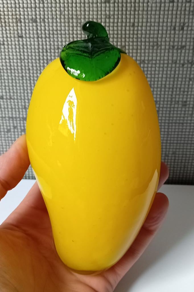 geblazen kunstglas gele pompoen, Antiek en Kunst, Ophalen of Verzenden