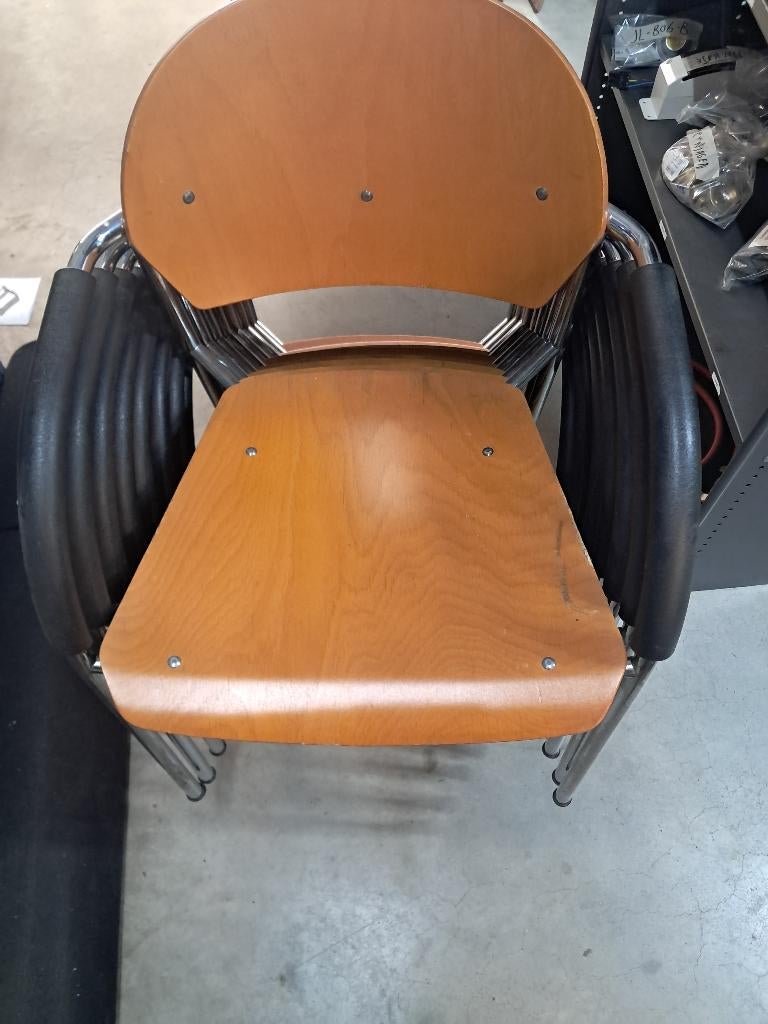 kantinestoelen hout, Ophalen, Gebruikt, Blauw, Vijf, Zes of meer stoelen