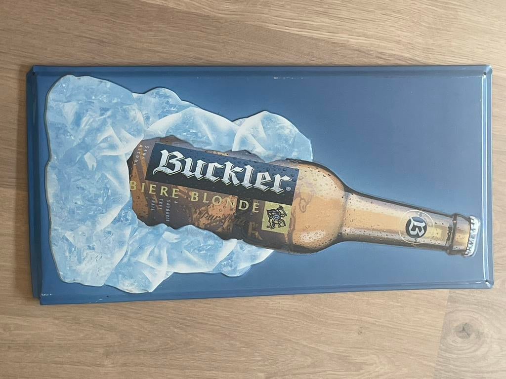 Vintage Reclameborden: Buckler, Mater, Stella Artois, Ophalen of Verzenden, Gebruikt, Reclamebord