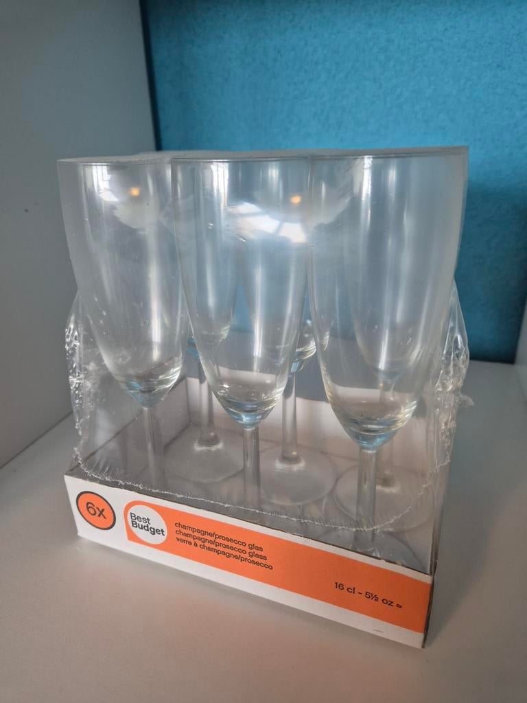 Champagneglazen, nieuw in verpakking, Glas of Glazen, Nieuw, Ophalen of Verzenden, Glas