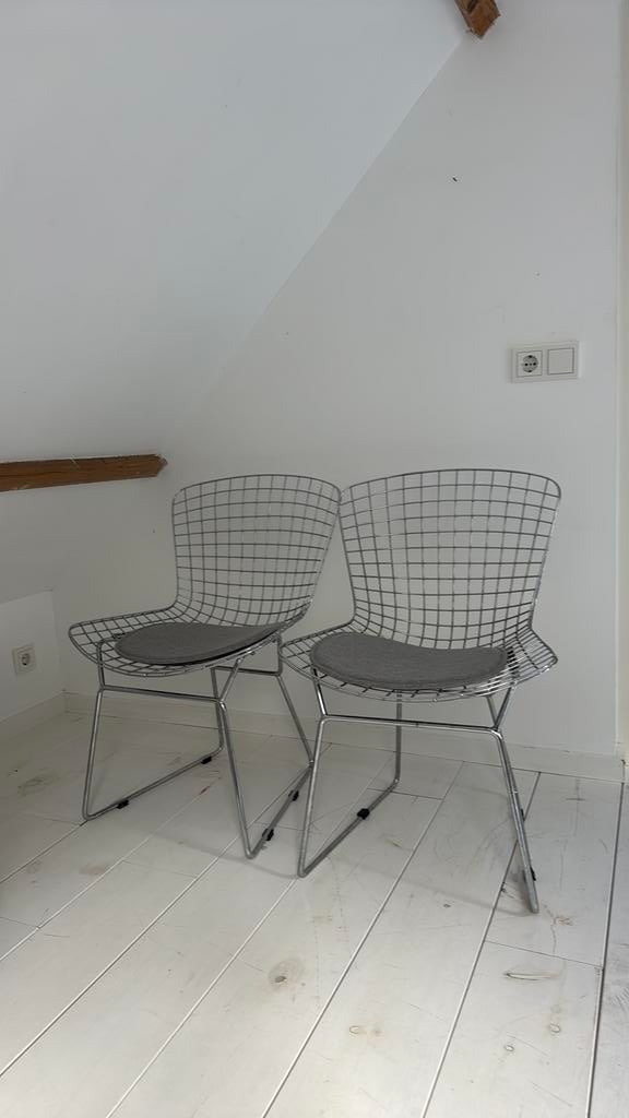 Draad stoelen Harry Bertoia for Knoll jaren 70, Huis en Inrichting, Stoelen, Ophalen, Zo goed als nieuw, Twee