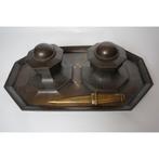 # Antiek inktstel met briefopener, brons, gesigneerd, Ophalen
