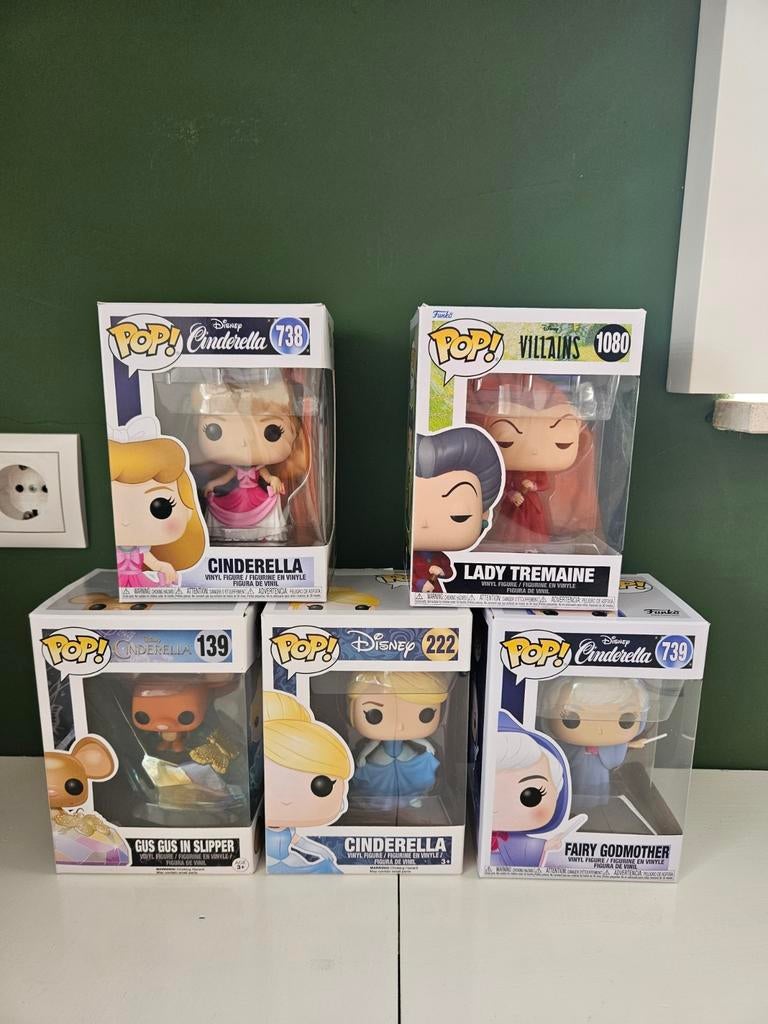 Funko Pop! Disney Assepoester Collectie (5 stuks), Ophalen of Verzenden, Overige figuren, Zo goed als nieuw, Beeldje of Figuurtje