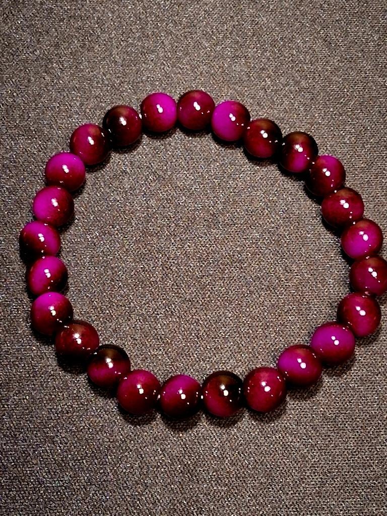 handgemaakte armband paars zwarte kralen, Overige materialen, Overige kleuren, Nieuw, Ophalen of Verzenden