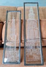 Set van 2 Geëtste Glaspanelen – Martini Toren & Westertoren, Ophalen of Verzenden