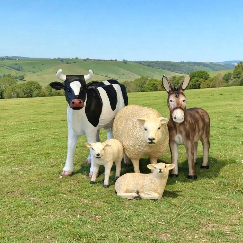 Schaap beeld, koe beeld, kalf beeld, geit beeld lammetje bee, Tuin en Terras, Tuinbeelden, Ophalen, Nieuw, Kunststof, Dierenbeeld