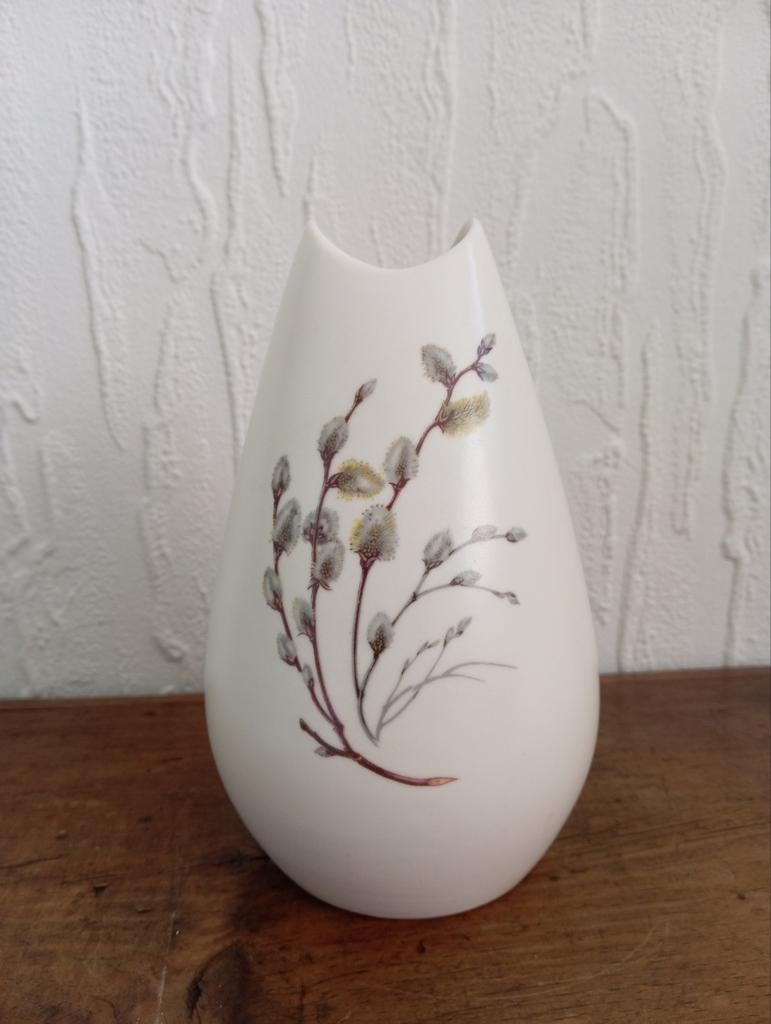 Vintage Plazuid Gouda Holland Vaasje Wilgenkatjes, Ophalen of Verzenden