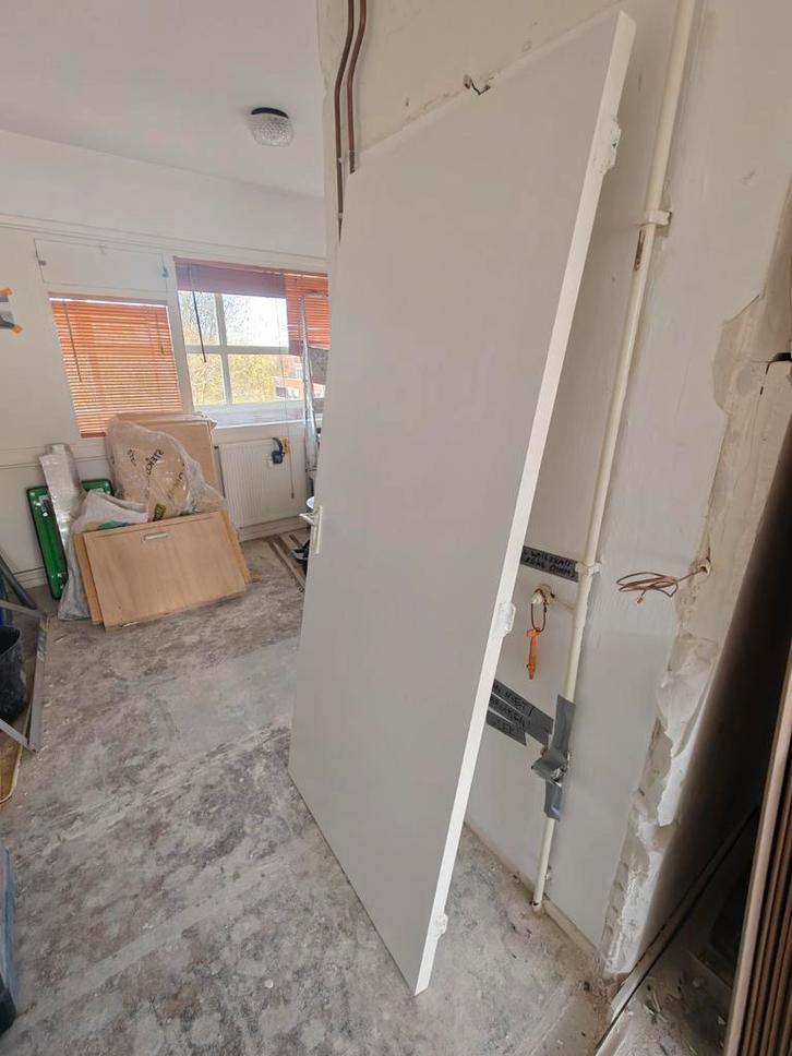 2 deuren te koop, Doe-het-zelf en Verbouw, Deuren en Horren, Zo goed als nieuw, Binnendeur, 200 tot 215 cm, Minder dan 80 cm, Glas