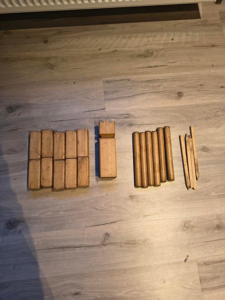 Kubb buitenspel gelakt - Compleet en klaar voor gebruik, Ophalen of Verzenden