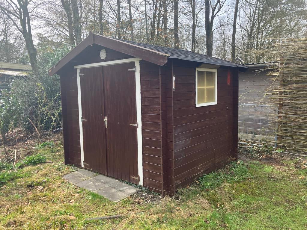 Tuinhuisje ca 240x210, Blokhut, 1 raam, Hout, Ophalen