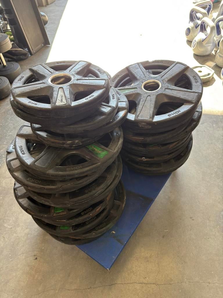 250 kg Lifemaxx Olympische halter schijven 50 mm, Sport en Fitness, Fitnessmaterialen, Ophalen, Halterschijven, Gebruikt, Lifemaxx