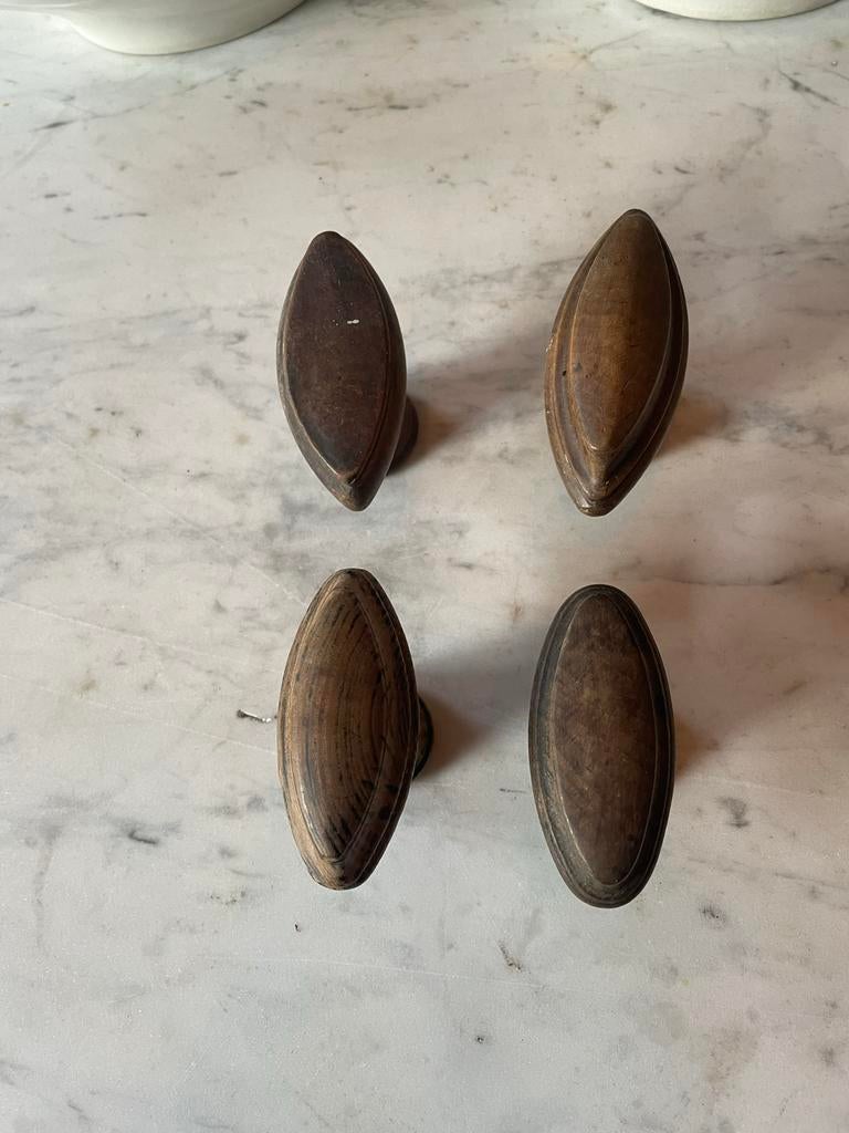 Antieke notenhouten deurklinken (1890-1900), Antiek en Kunst, Ophalen of Verzenden