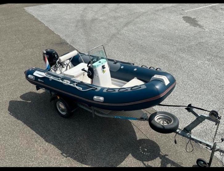 rubberboot met stuur  Suzuki 9.9  buitenboordmotor, Computers en Software, Headsets, Zo goed als nieuw, Ophalen