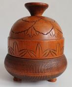 Grote amsterdamse school dekselpot hout nijverheid 1920, Antiek en Kunst, Ophalen of Verzenden