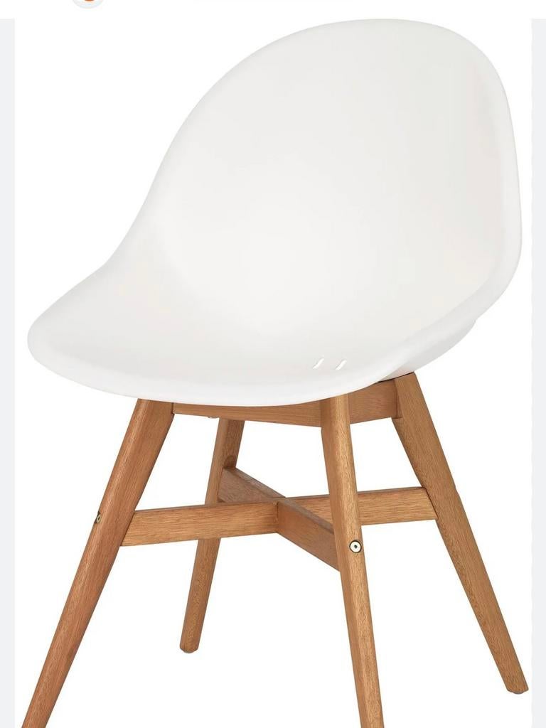 4 eetkamerstoelen ikea fanbyn, Ophalen of Verzenden, Zo goed als nieuw, Wit, Eén