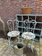 Brocante landelijke franse tuinstoelen bistroset tuinmeubels, Ophalen of Verzenden