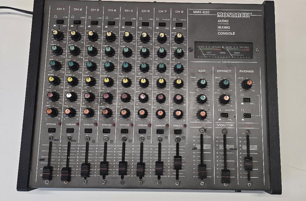 monargh mmx-820 8 kanaals mixer/mengpaneel, Ophalen, Gebruikt, 5 tot 10 kanalen, Microfooningang