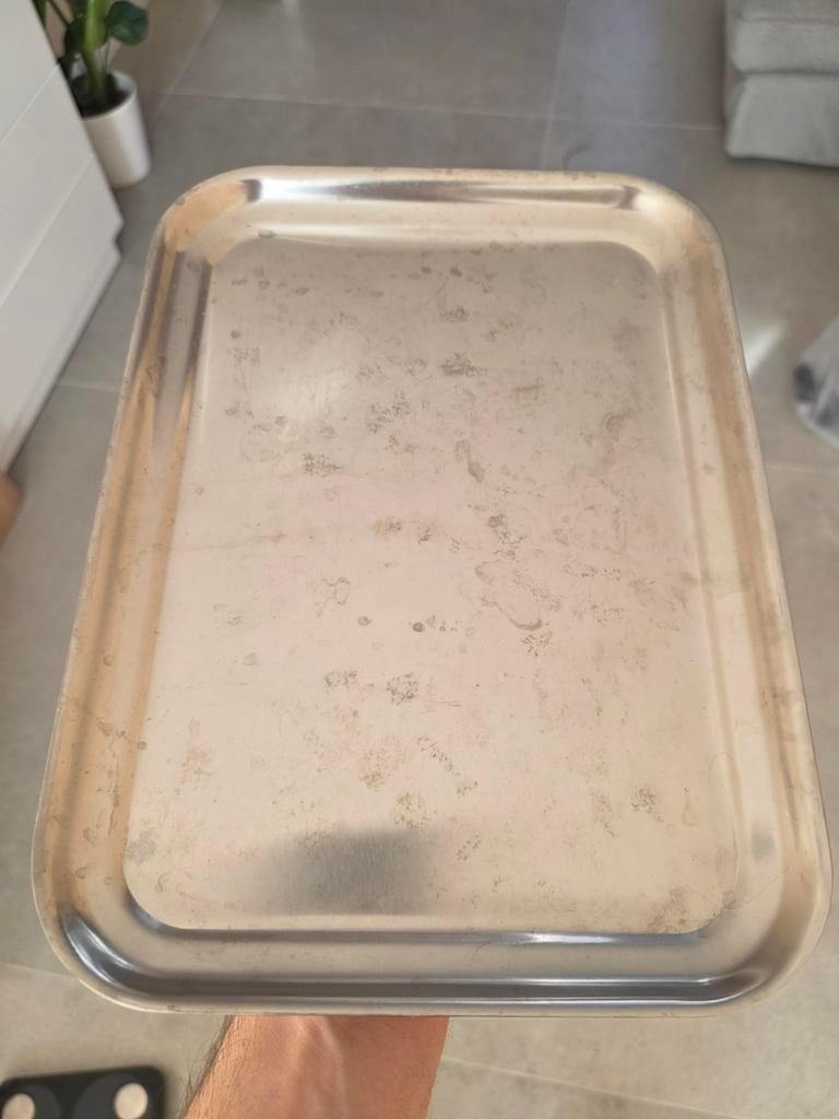 Metalen dienblad - Gebruikt, Ophalen of Verzenden, Gebruikt, Rechthoekig, Metaal