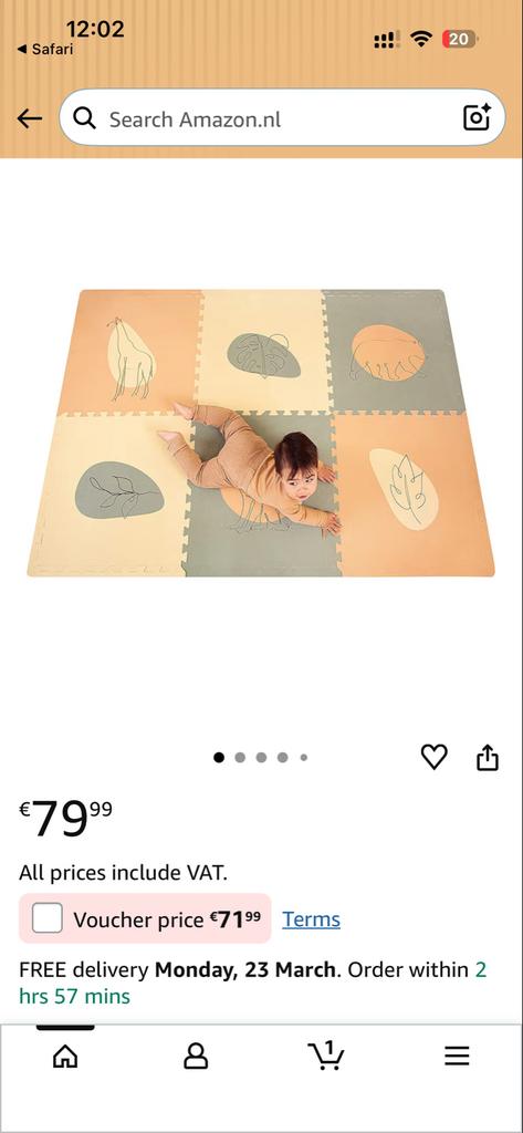 Hakuna Matte Puzzelmat XXL Jungle Sunset, Ophalen of Verzenden, Minder dan 10 stukjes, Zo goed als nieuw, 0 tot 6 maanden