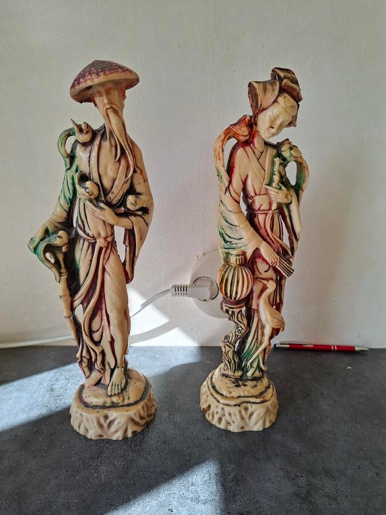 antiek Speksteen beelden. - chinees ? - Vintage - Retro, Antiek en Kunst, Kunst | Niet-Westerse kunst, Ophalen of Verzenden