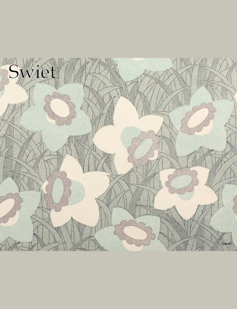 4784 blauw bloemen behang retro jaren 70 fris speels swiet, Huis en Inrichting, Stoffering | Behang, Ophalen of Verzenden, 75 m² of meer