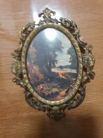 Antieke ovale fotolijst met landschap, Antiek en Kunst, Ophalen of Verzenden