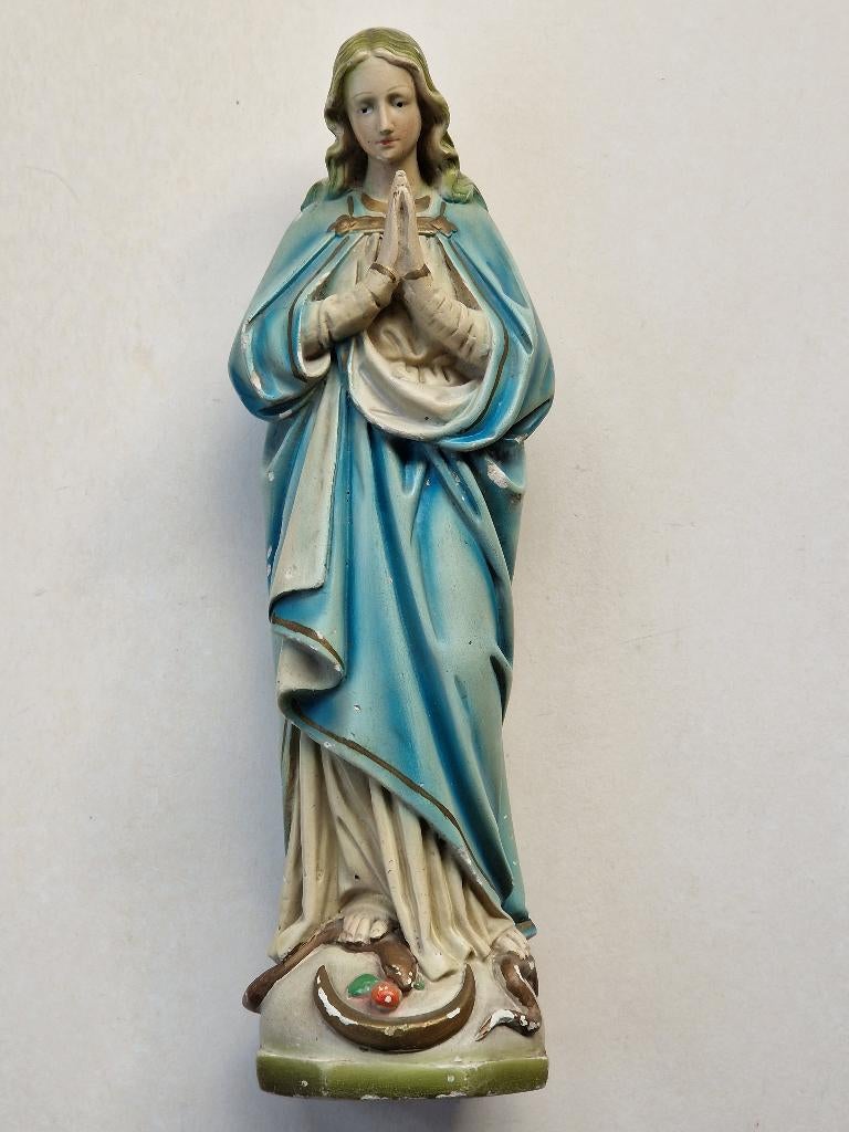 Gipsen beeld "Maria onbevlekt ontvangen"., Antiek en Kunst, Antiek | Religie, Ophalen of Verzenden