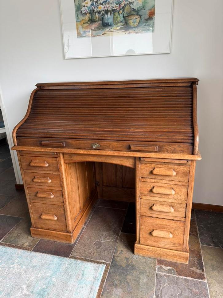 Mooi rolluik bureau, Huis en Inrichting, Bureaus, Gebruikt, Ophalen